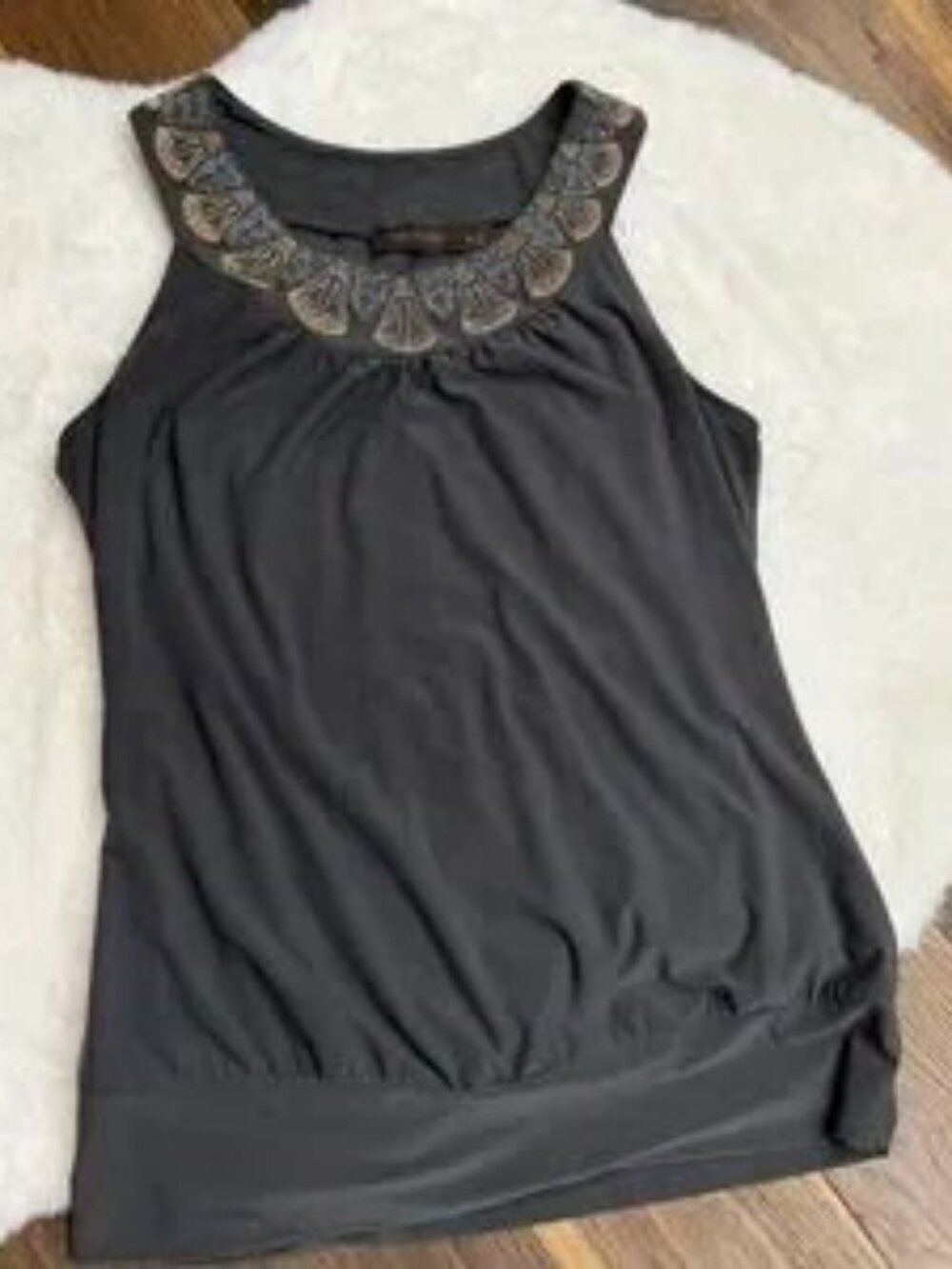 The Limited Black Tank Top with Gold Accents